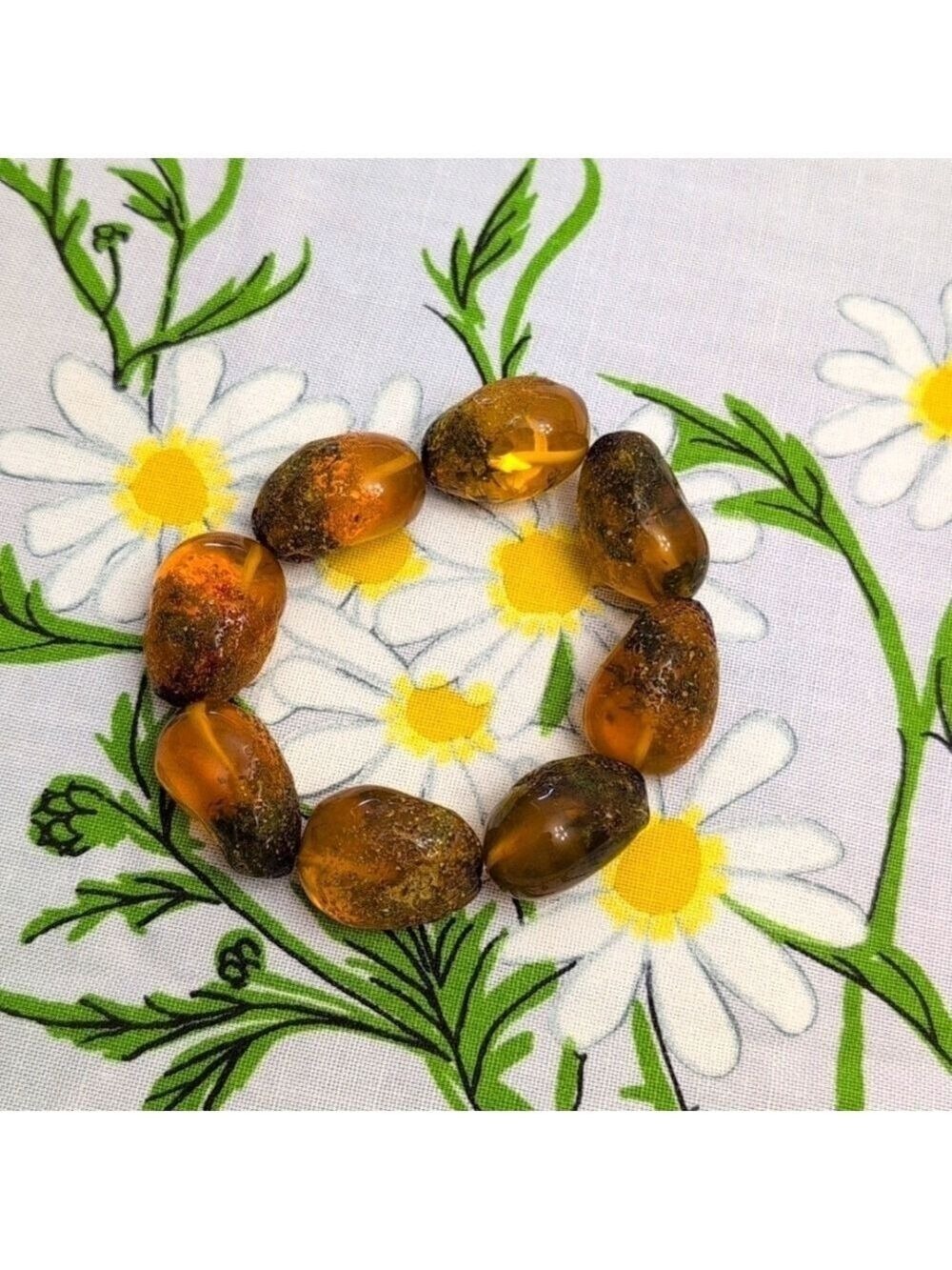 Hand Crafted Amber Bracelet, approximately 8" diameter.